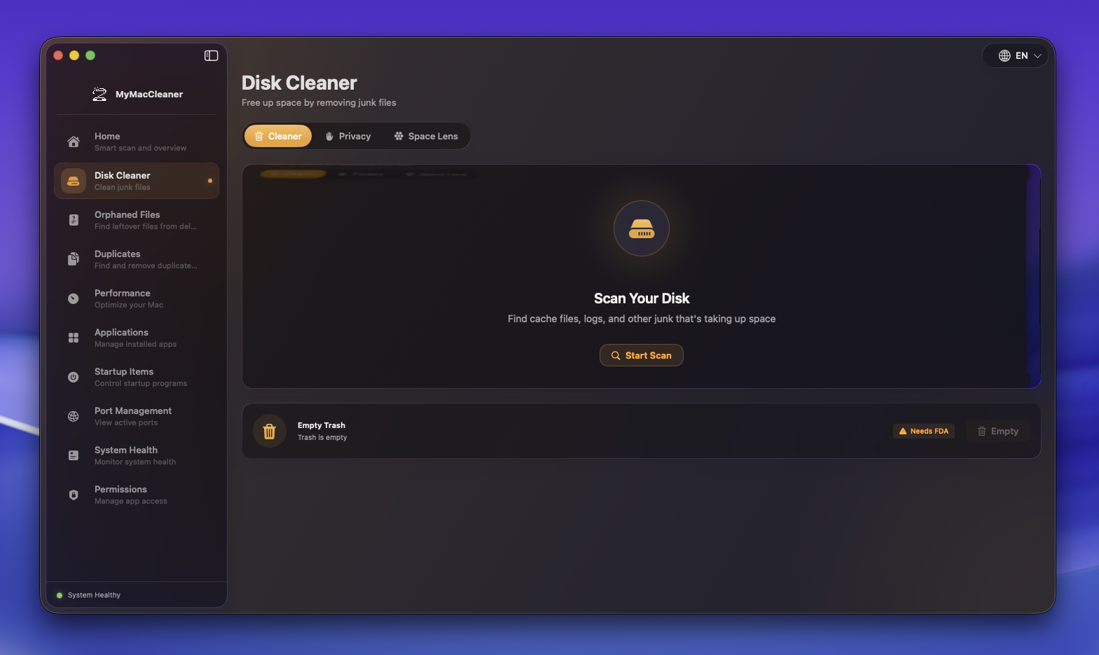 Disk Cleaner - Before Scan